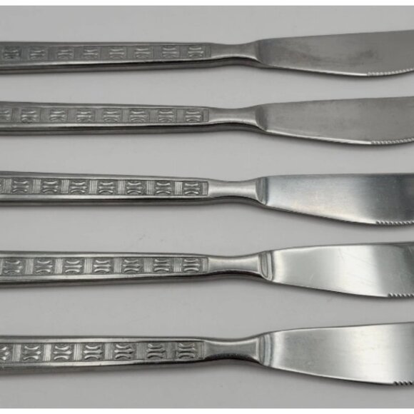 Amefa/Holland Stainless Dinner Knife 5 pc. Lot Knives Disc. Geometric VTG HTF - Picture 14 of 14